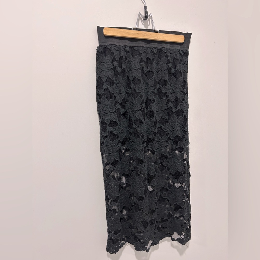 Free People Black Lace Pencil Skirt, sz Small - Picture 4 of 7